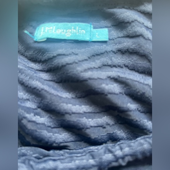 J. McLaughlin Navy Blue Textured Tie Halter Sleeveless Top Large - Picture 5 of 6